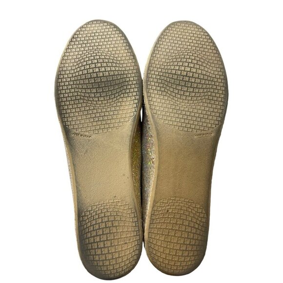 Stuart Weitzman Flats Gold Sparkly Shoes Slip on Women’s Size 8.5 - Picture 6 of 8